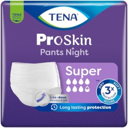 TENA Pants Night Super - Абсорбиращо еднократно бельо, 7 1/2 капки (2200 мл), Размер L,10 бр./пак.